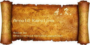 Arnold Karolina névjegykártya